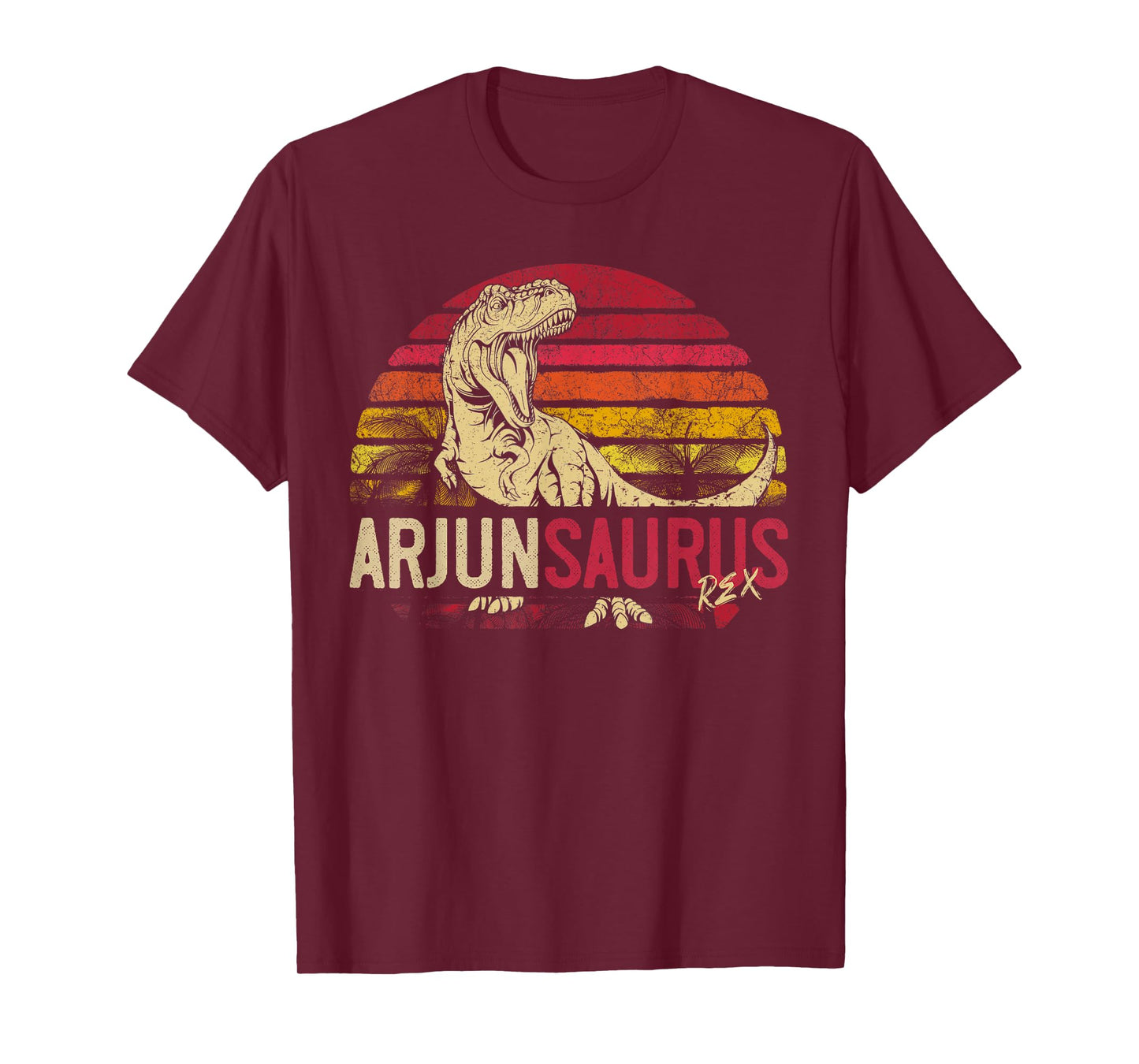 Arjun Saurus Funny Personalized Dinosaur T Rex Name Boy Gift T-Shirt