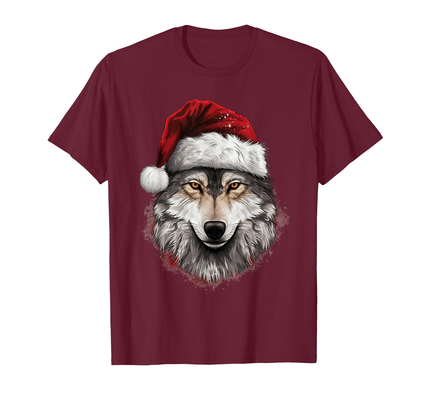 Wolf Christmas Funny Xmas Gift Animal Lovers Men Women Kids T-Shirt