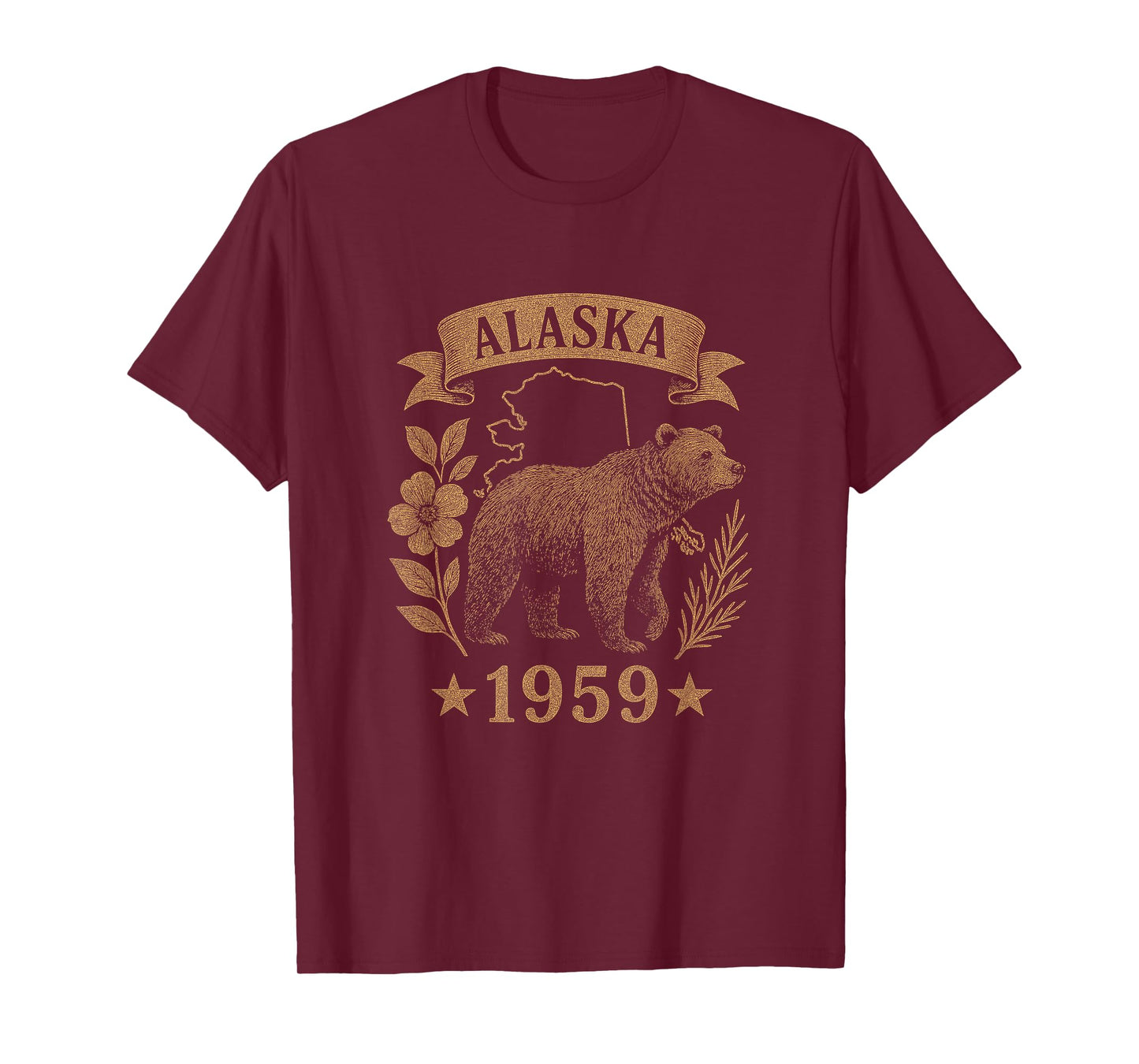 Alaska 1959 Vintage Bear Retro Wilderness Heritage T-Shirt