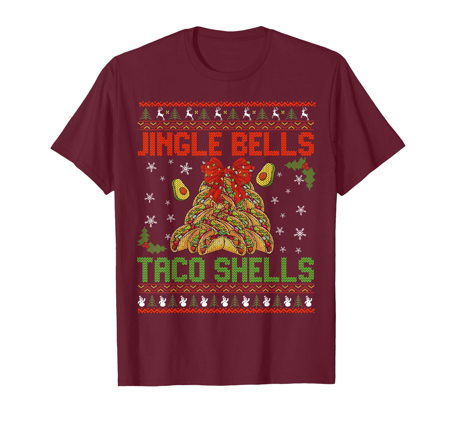 Jingle Bells Taco Shells Groovy Christmas Ugly Xmas Family T-Shirt