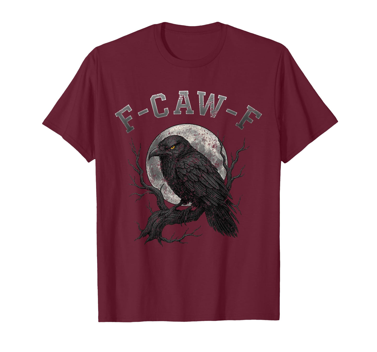 Black Crow F-Caw-F Funny Bird Moon Gothic Adult Humor T-Shirt