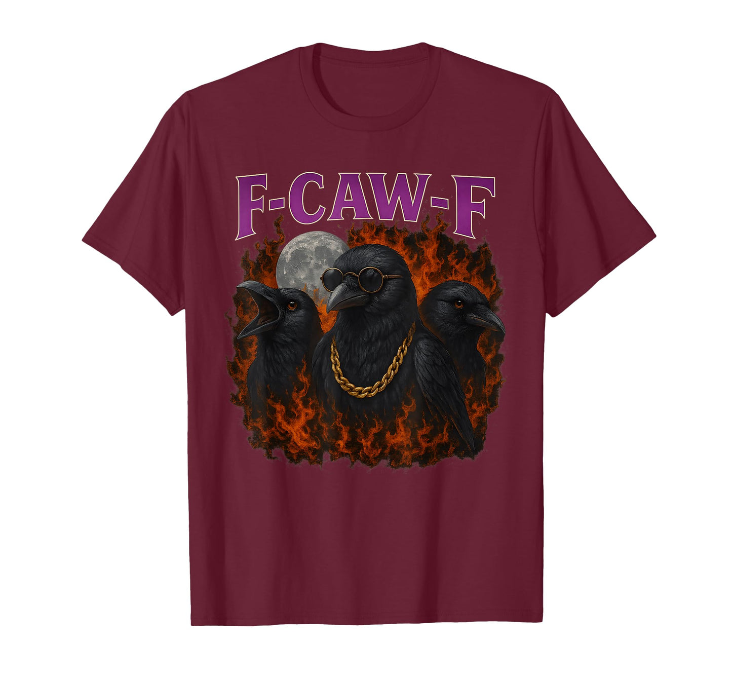 F-caw-F Crow Bootleg Funny Meme Humor Graphic Raven fcawf T-Shirt