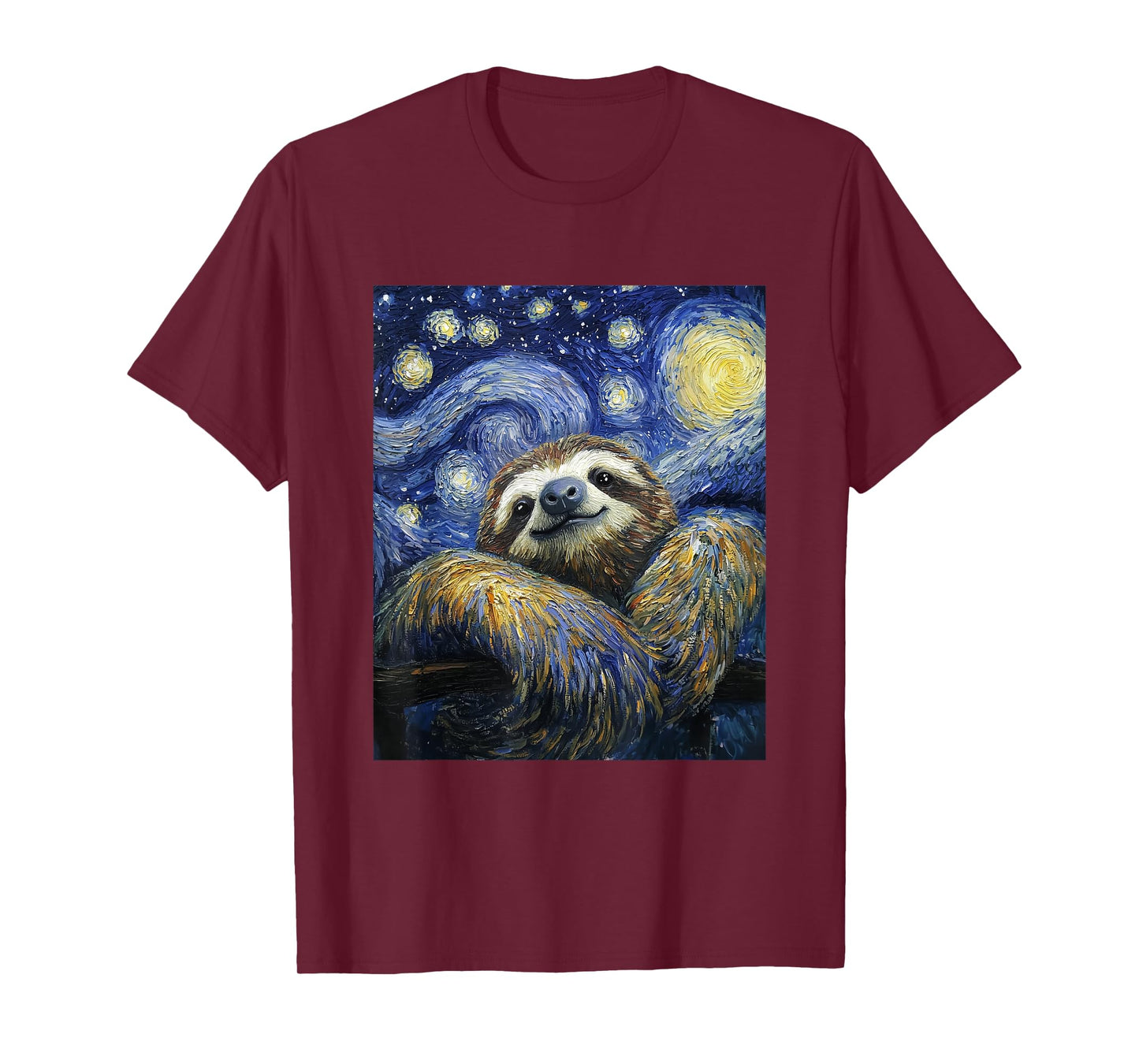 Sloth Graphic - Van Gogh Style - Starry Night T-Shirt