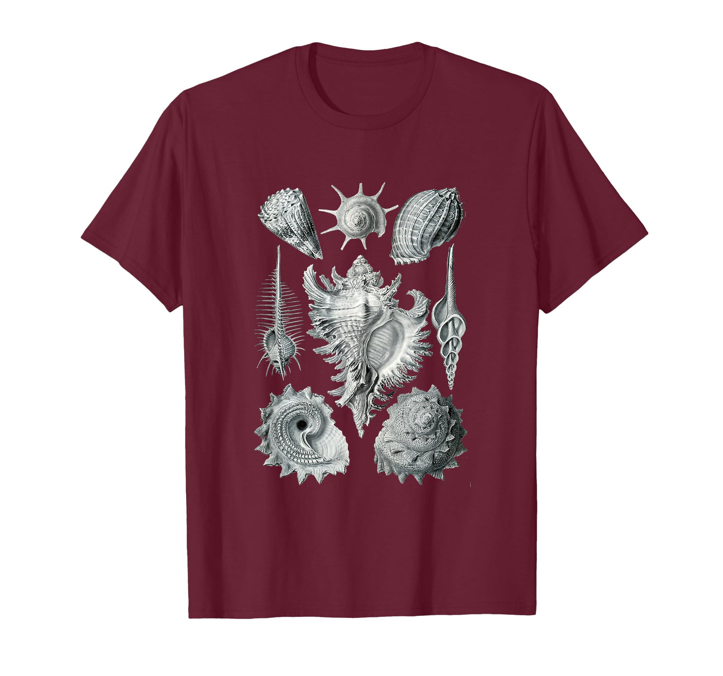 Sea Shells Botanical Ocean Vintage Scientific Drawing Art T-Shirt