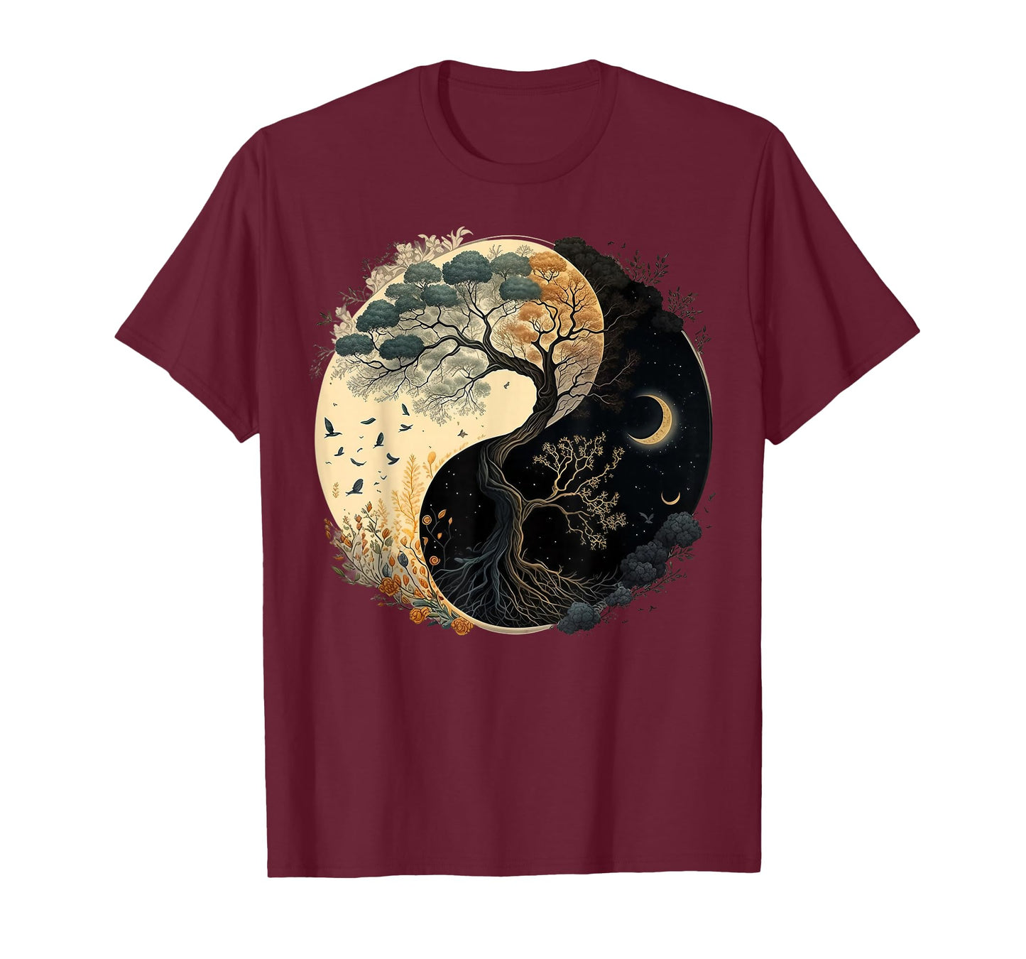 Yin Yang Tree of Life Moon Sun Duality T-Shirt