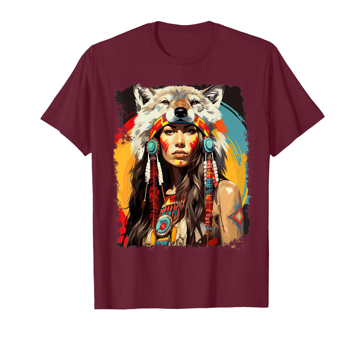 Indigenous Wolfwear Beautiful Native American T-Shirt - Unisex-Adults, Black, Small, Short Sleeve, Classic Fit