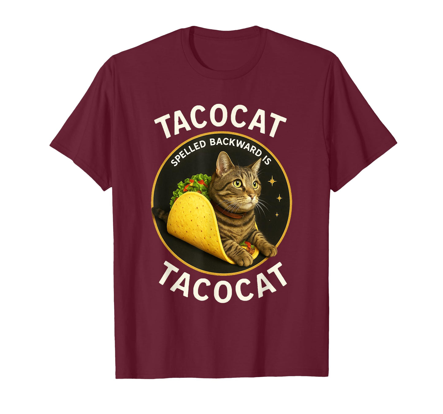 Tacocat Spelled Backward Is Tacocat Funny Cat T-Shirt