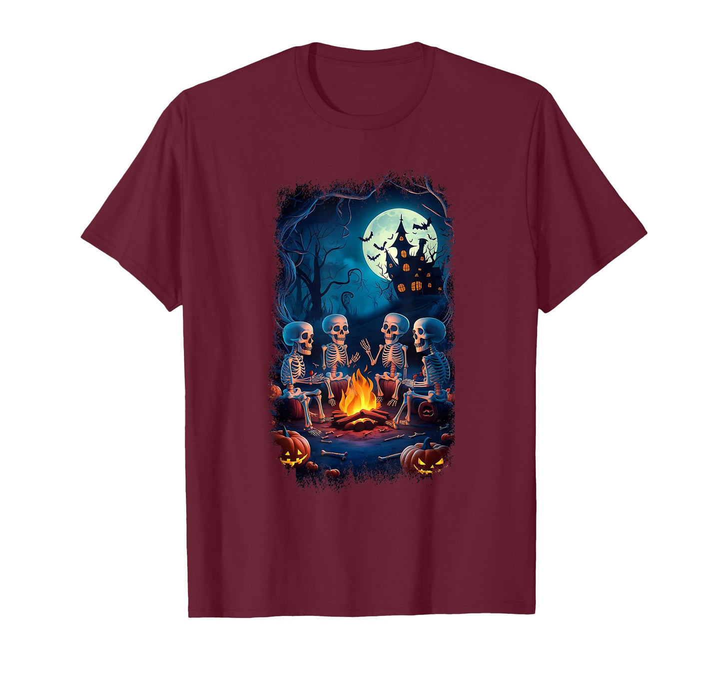 Vintage Ghost Gothic Skeleton Camping Halloween T-Shirt