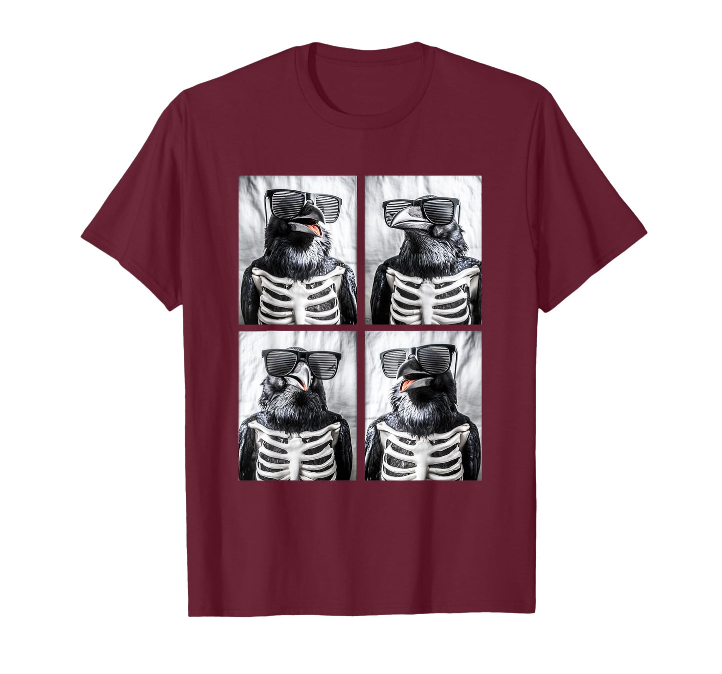Gothic Crows with Sunglasses Skeleton Costume Goth Halloween T-Shirt