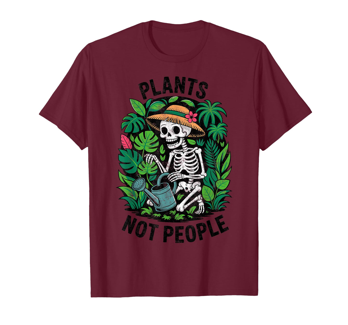 Plants Not People Skeleton Gardening Planting Plant Lover T-Shirt