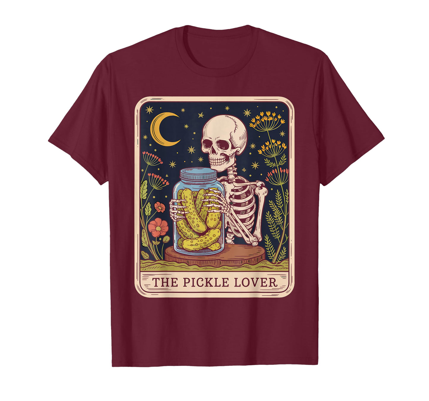 The Pickle Lover Tarot Card - Foodie Skeleton T-Shirt