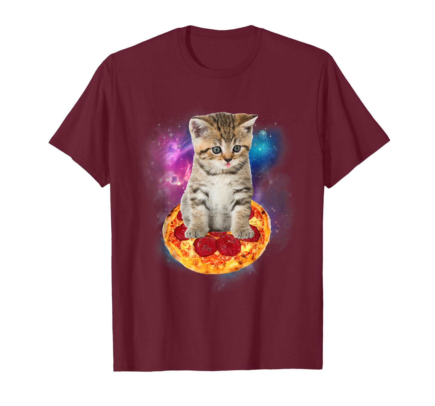 Funny Galaxy Cat Shirt | Space Cat Eat Pizza and Taco Shirt Men Women Kids T-Shirt