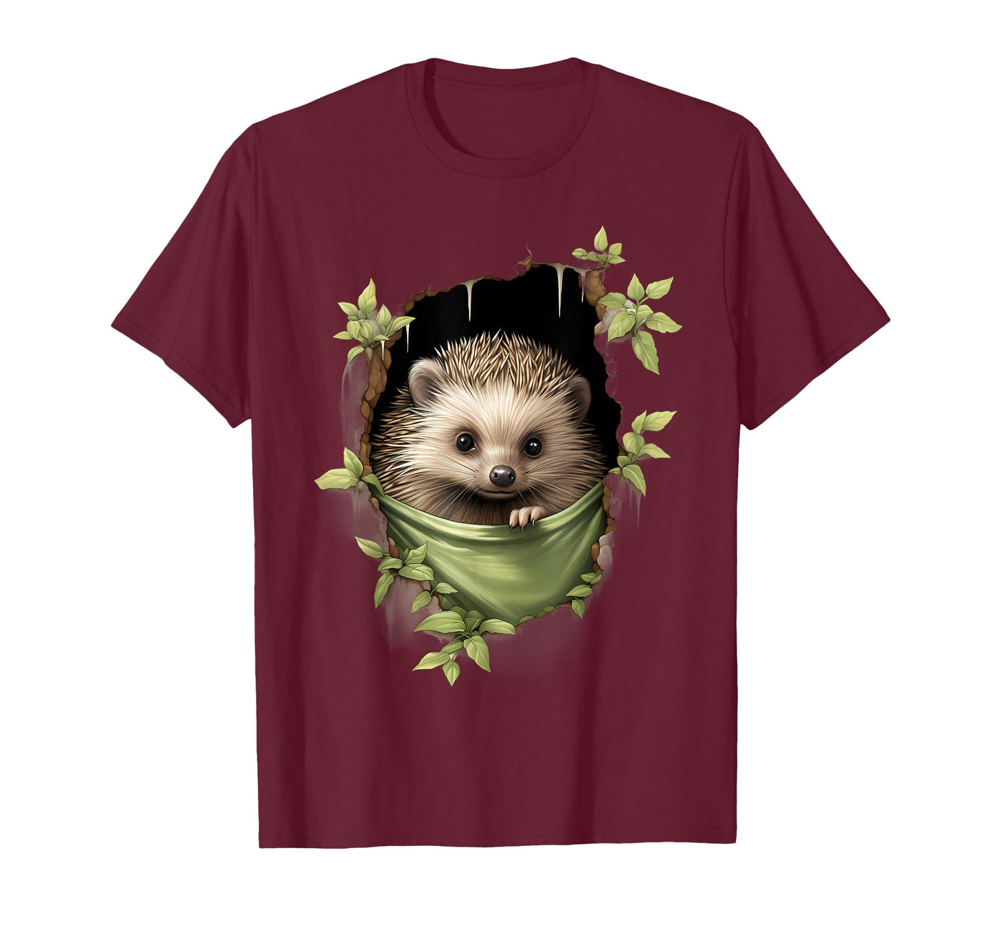 Hedgehog Nature Portrait Motif Animal Art Forest Wildlife T-Shirt