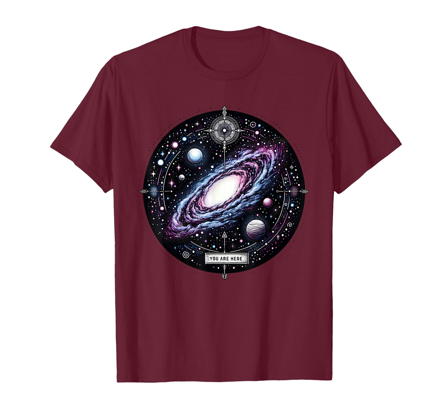 You Are Here Milky Way Funny Galaxy Astronomy Men Women Kids T-Shirt