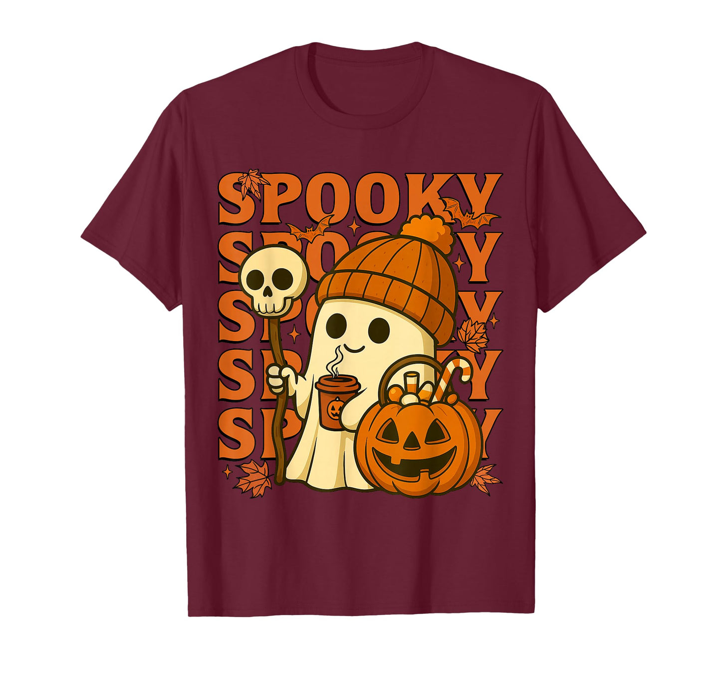 Retro Halloween Spooky Boo Ghost Trick Or Treat Candy Kids T-Shirt