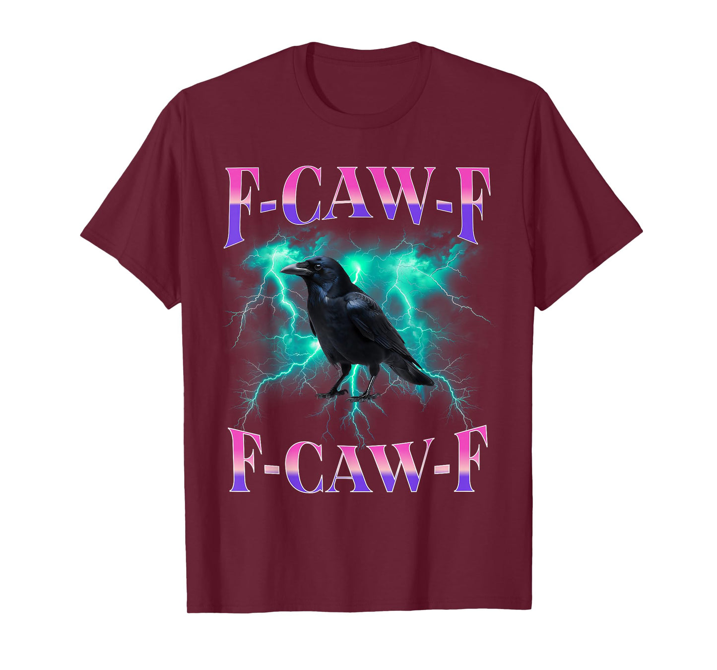 F-Caw-F Black Crow Black Bird Raven Gothic Bootleg Meme T-Shirt