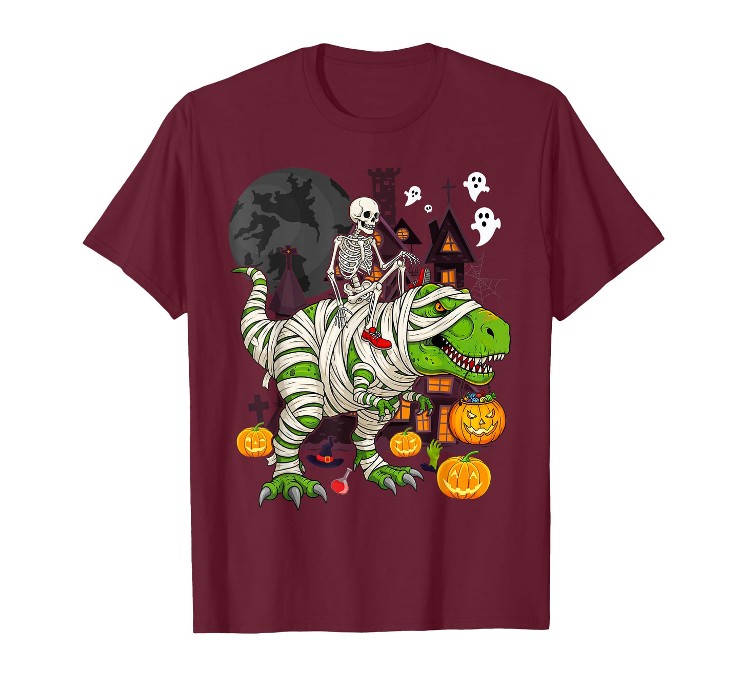 Halloween Boys Dinosaur Mummy T Rex Skeleton Kids T-Shirt