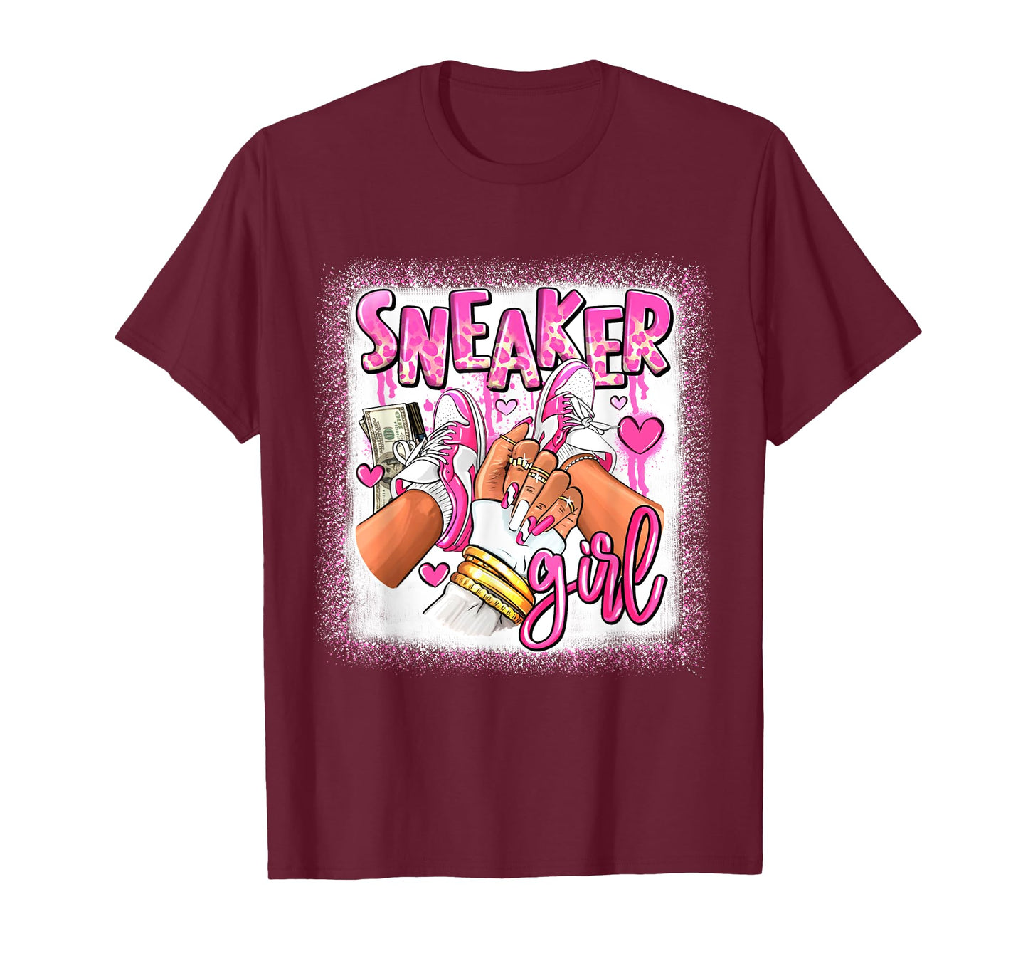 Women Pink And White Sneaker Girl, Funny Sneaker Girl Life T-Shirt