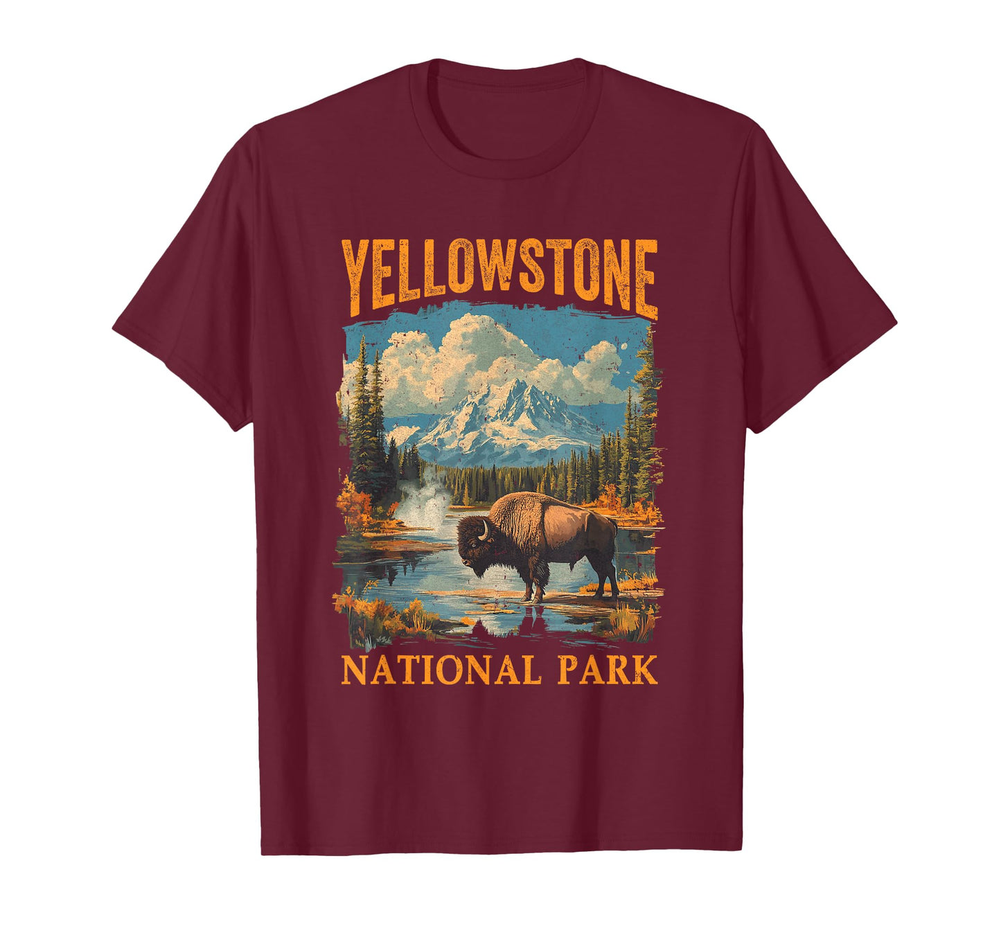 Yellowstone National Park Vintage Hiking Camping T-Shirt