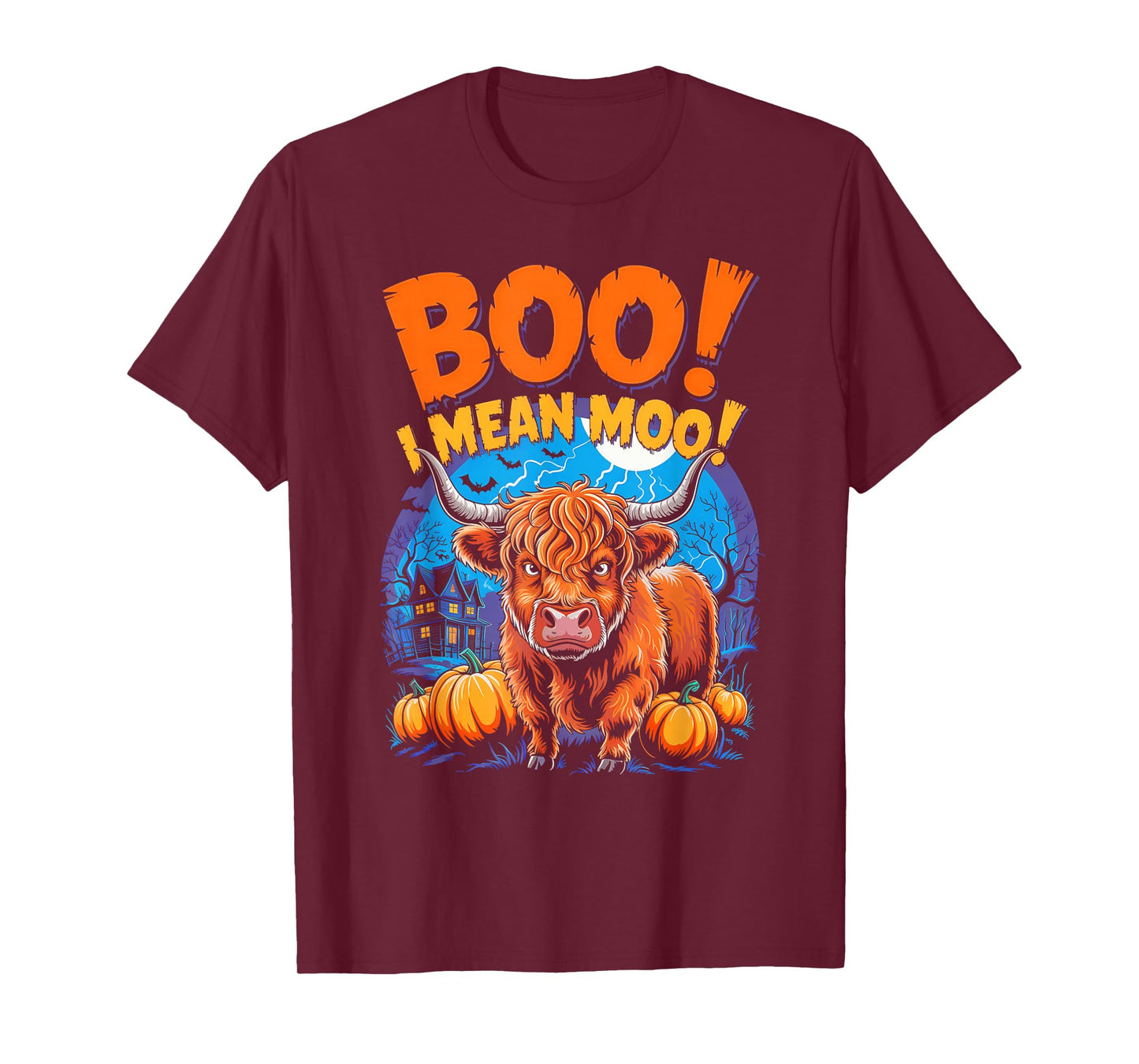 Boo! I Mean Moo Funny Cow Halloween T-Shirt