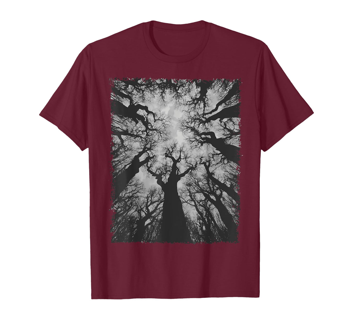 Scary Dark Forest Grunge Trees Halloween Gothic Art Horror T-Shirt