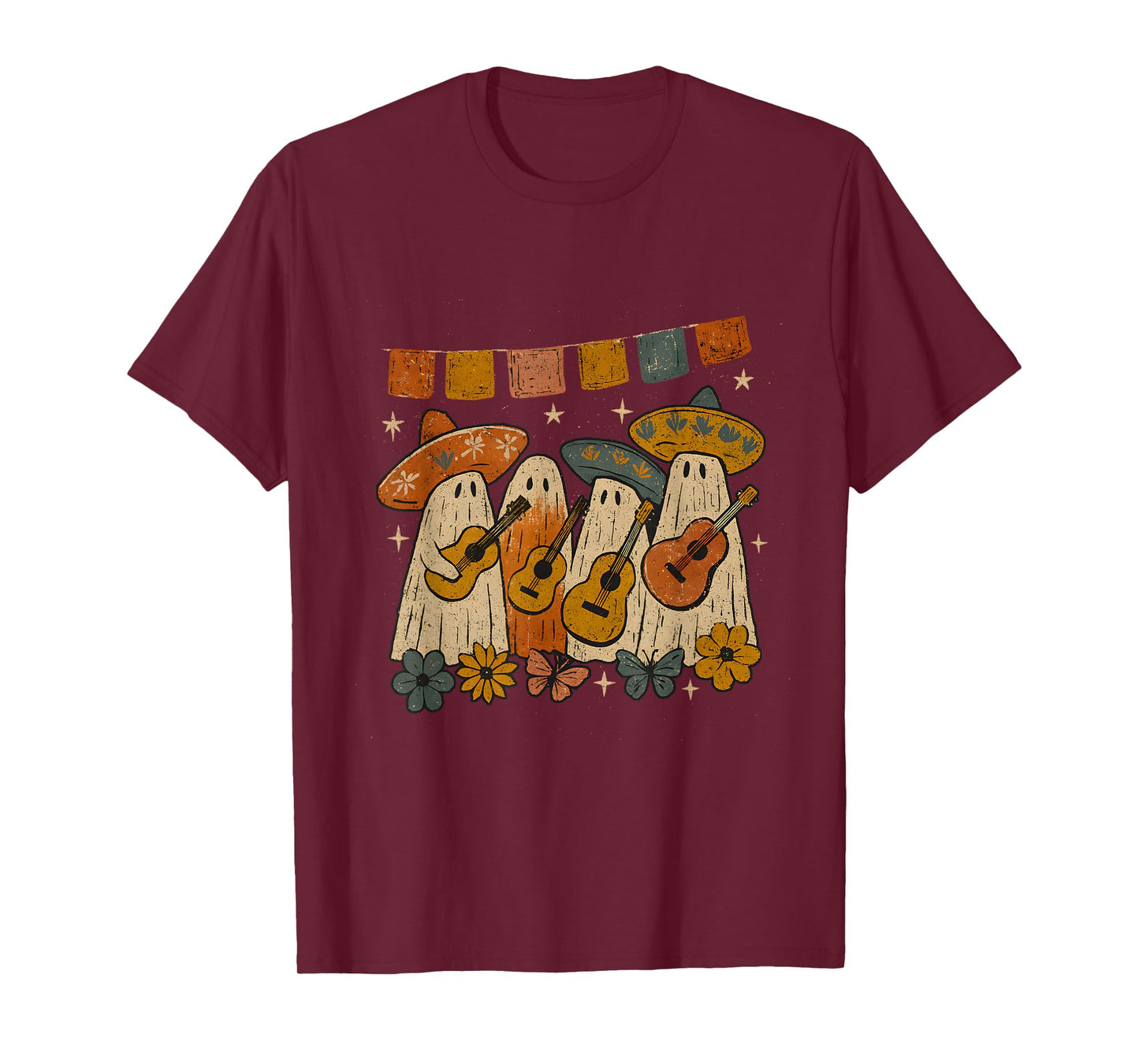 Vintage Ghost Mariachi Band Día de Muertos Vibes T-Shirt