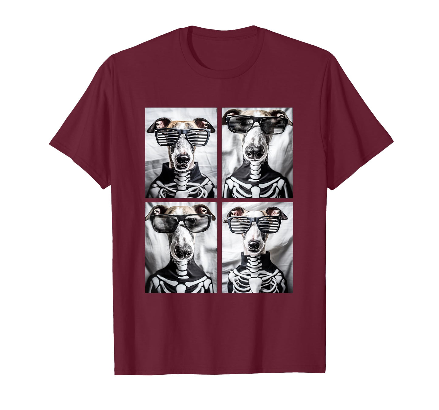 Whippet with Sunglasses Skeleton Costume Funny Halloween T-Shirt