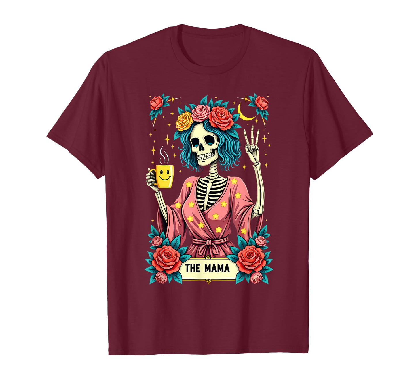 Gothic Tarot Card The Mama Skeleton Halloween T-Shirt