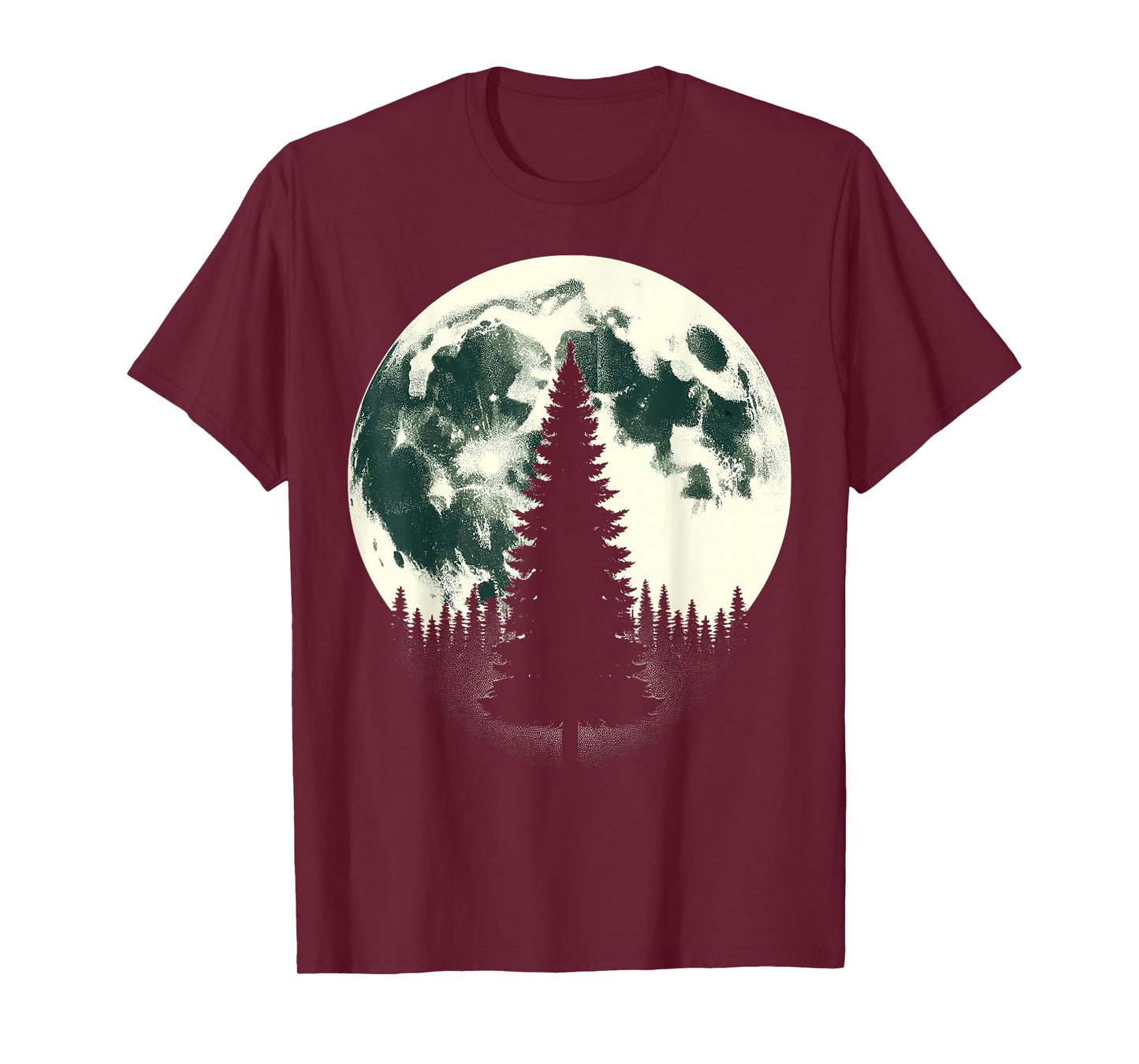Moon Nature Forest Trees Outdoor T-Shirt