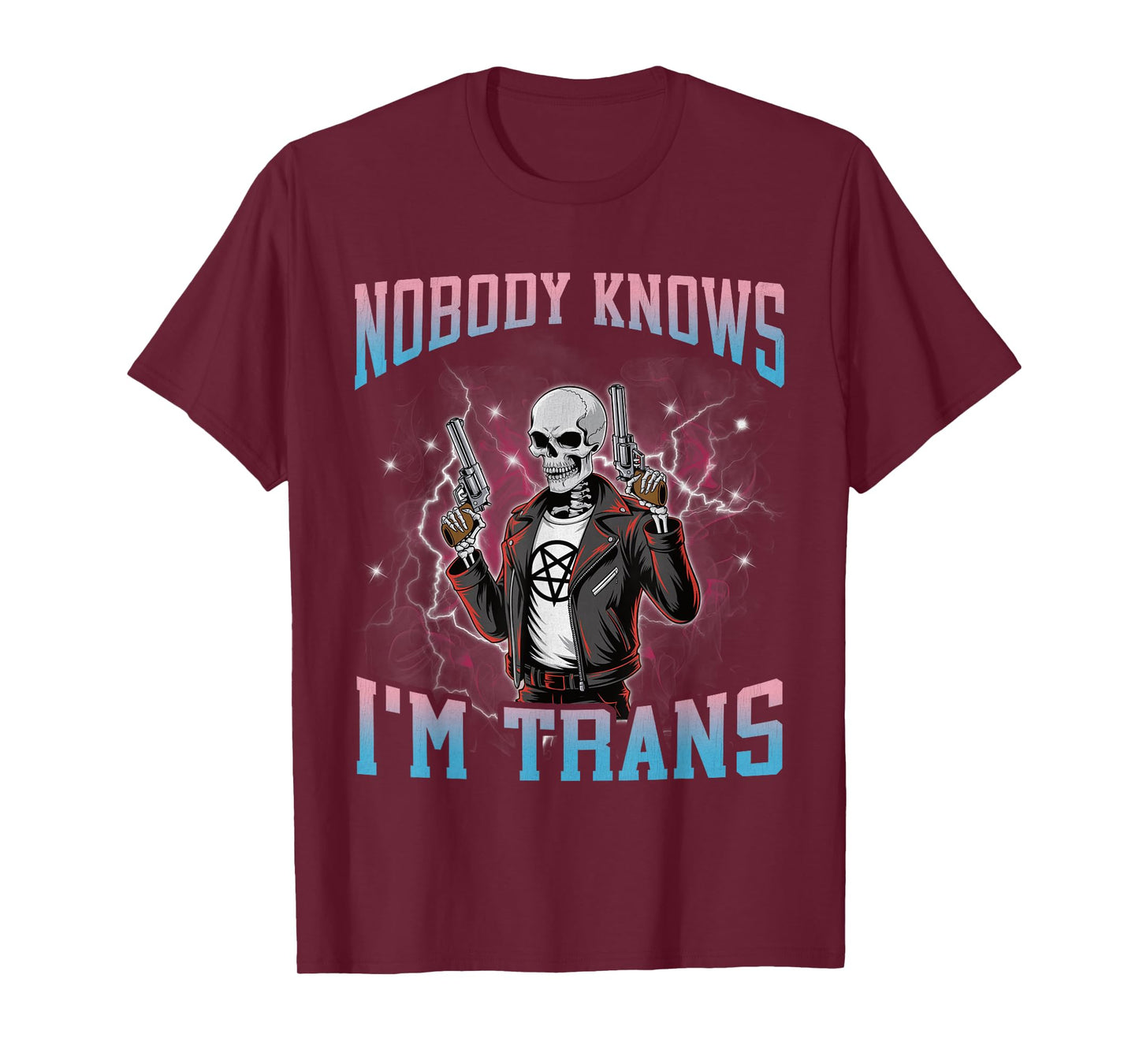 Nobody Knows I'm Trans Funny Hard Gay Skeleton Meme Bootleg T-Shirt