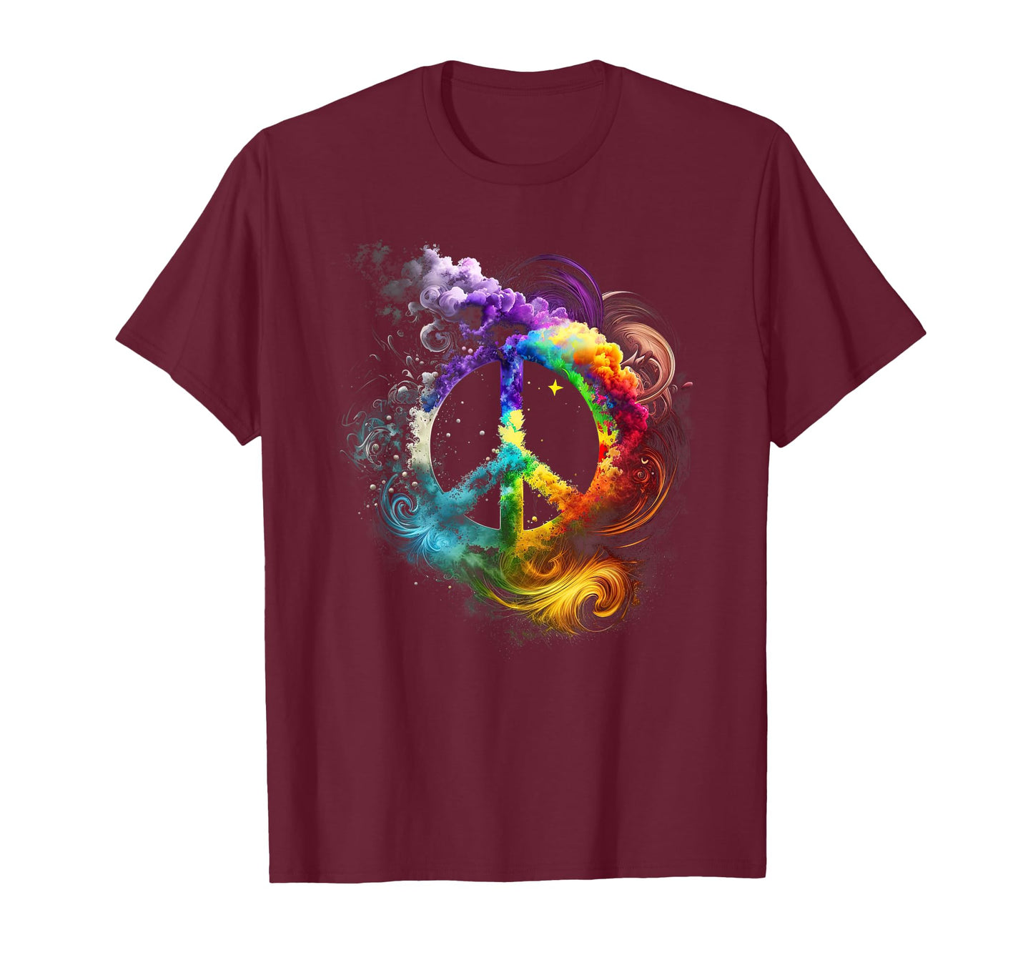 Peace sign of freedom hippie flower child space science T-Shirt