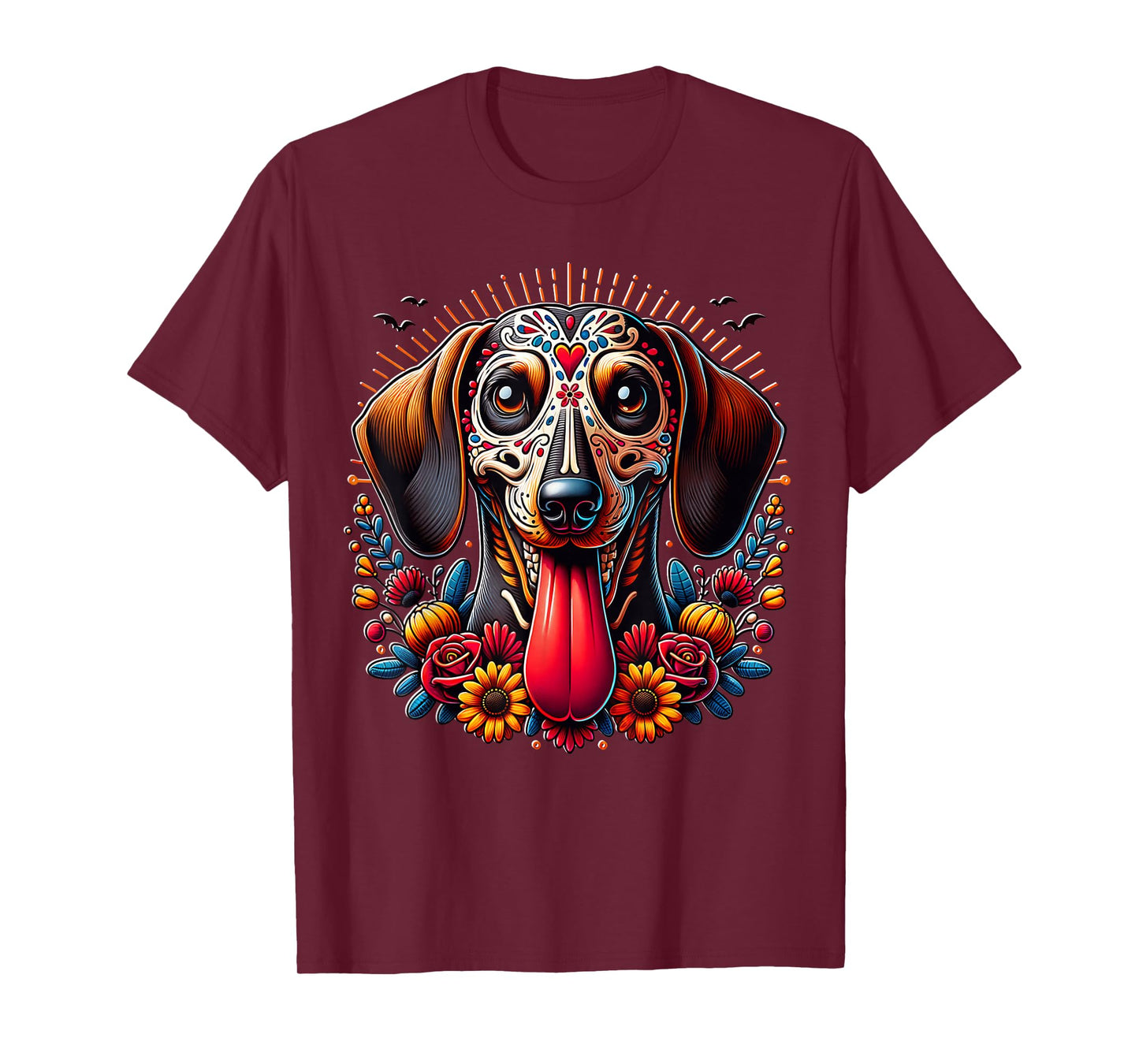 Dachshund Dia De Los Muertos Dachshund Skeleton Doxie T-Shirt