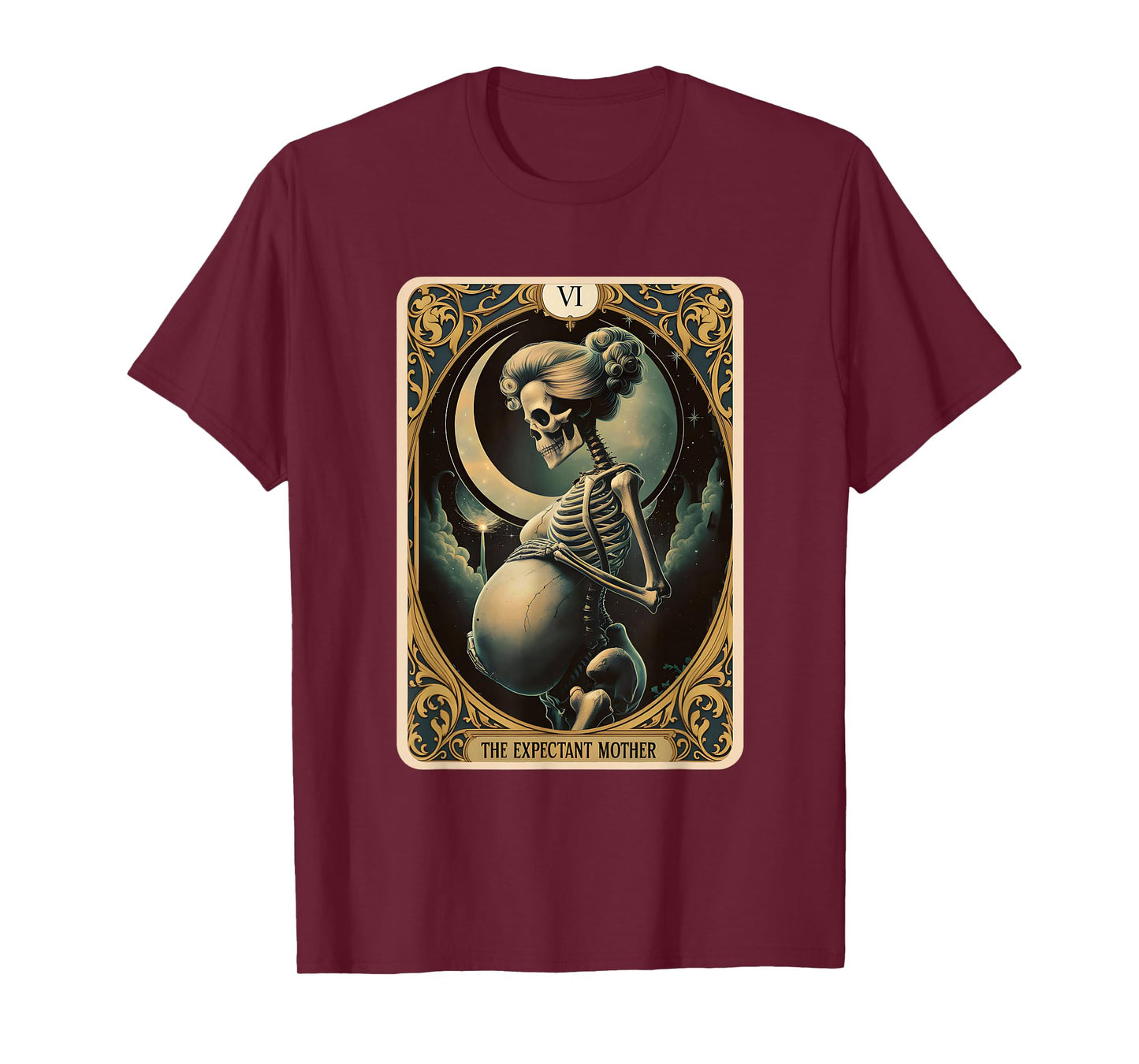 Skeleton Expectant Mother Tarot Card Pregnancy Announcement T-Shirt