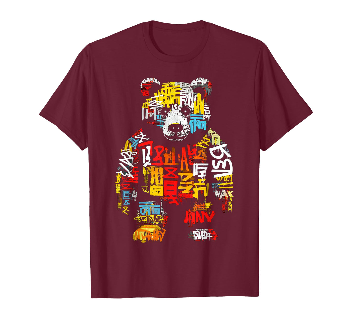 Bear Text Abstract Colorful Animal Art Bear T-Shirt