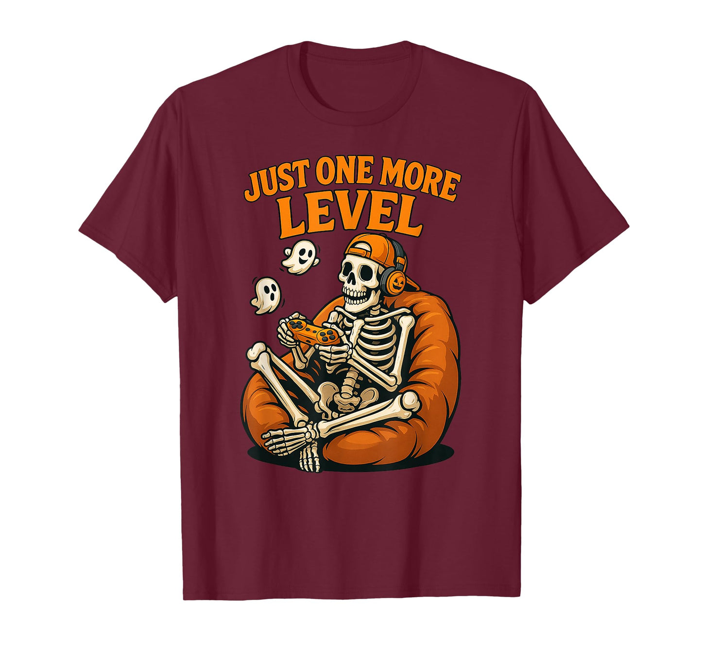 Funny Video Game Halloween Skeleton Gamer Costume Men Boys T-Shirt