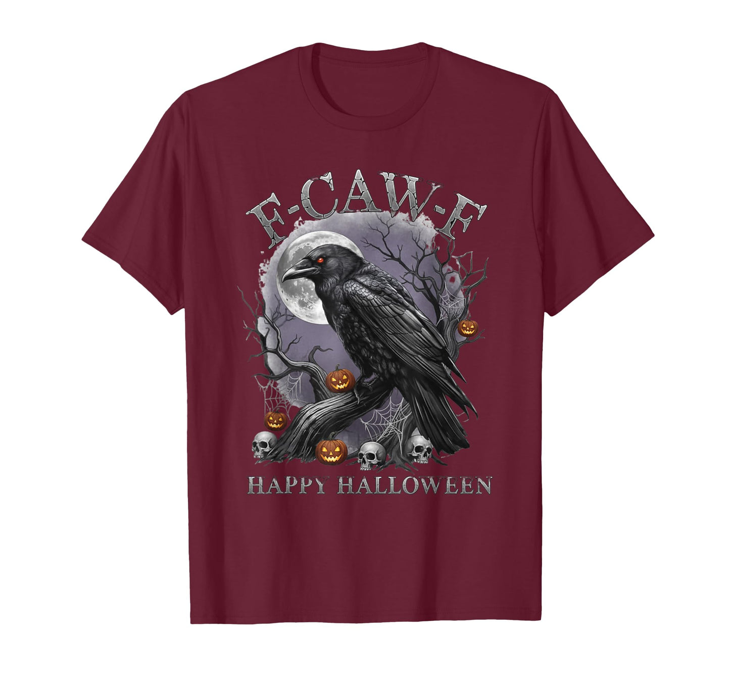 Chicken, F-Caw-F Funny Skeleton Bird Moon Gothic Adult Humor T-Shirt