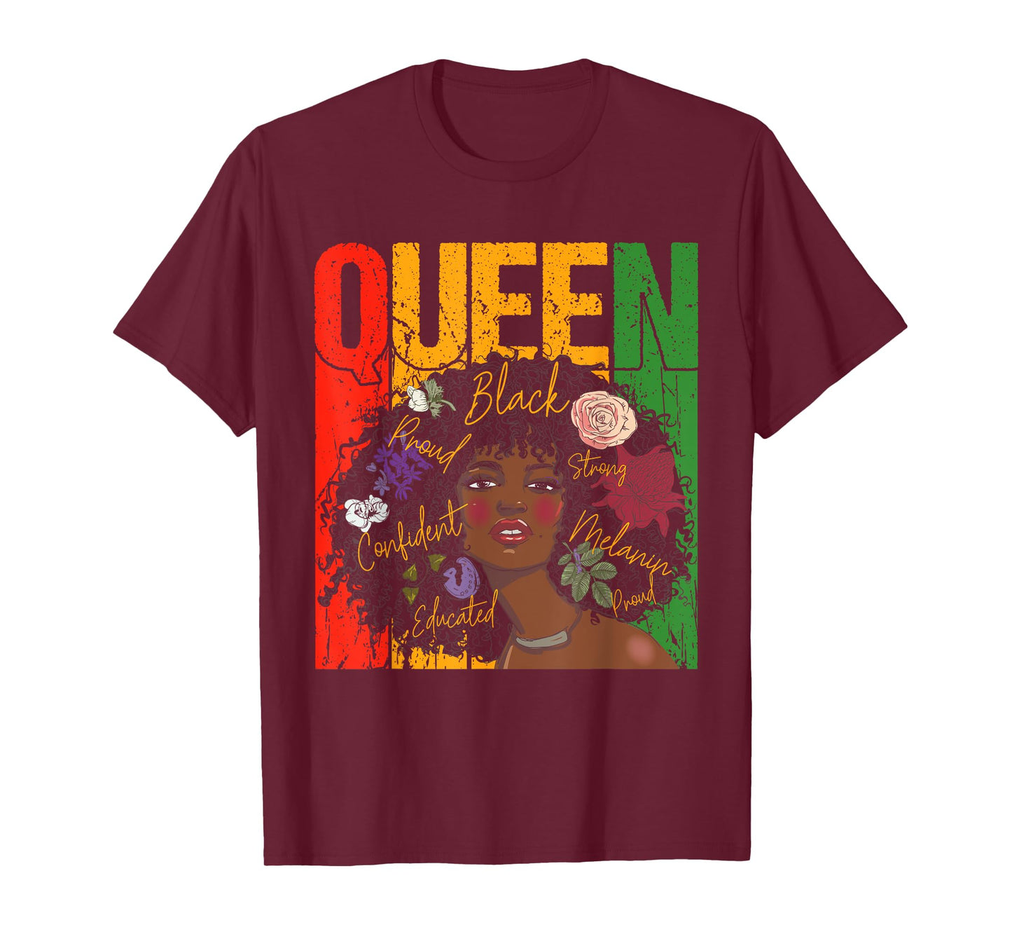 Juneteenth Black History Month Educated African Queen Womens T-Shirt