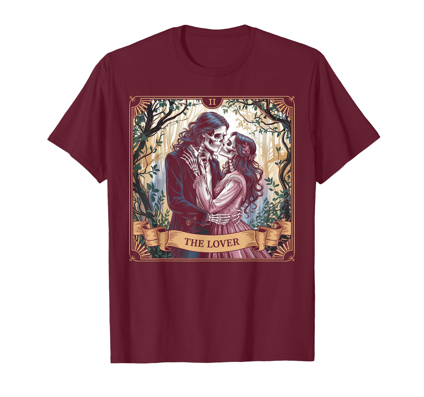 Gothic Skeleton and Lover Artwork T-Shirt