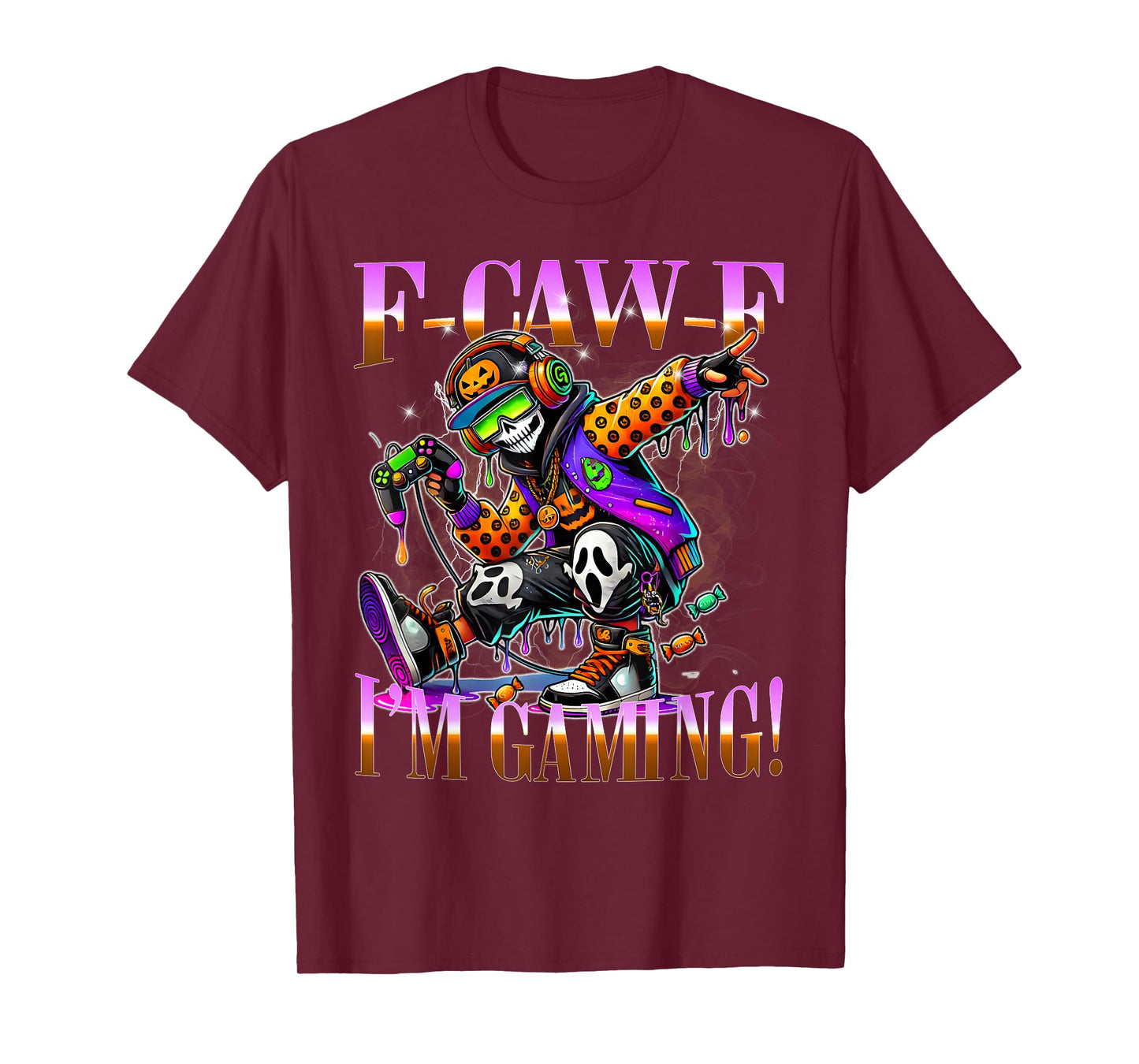 F-Caw-F Raven Halloween Gamer Graffiti Urban Gaming T-Shirt