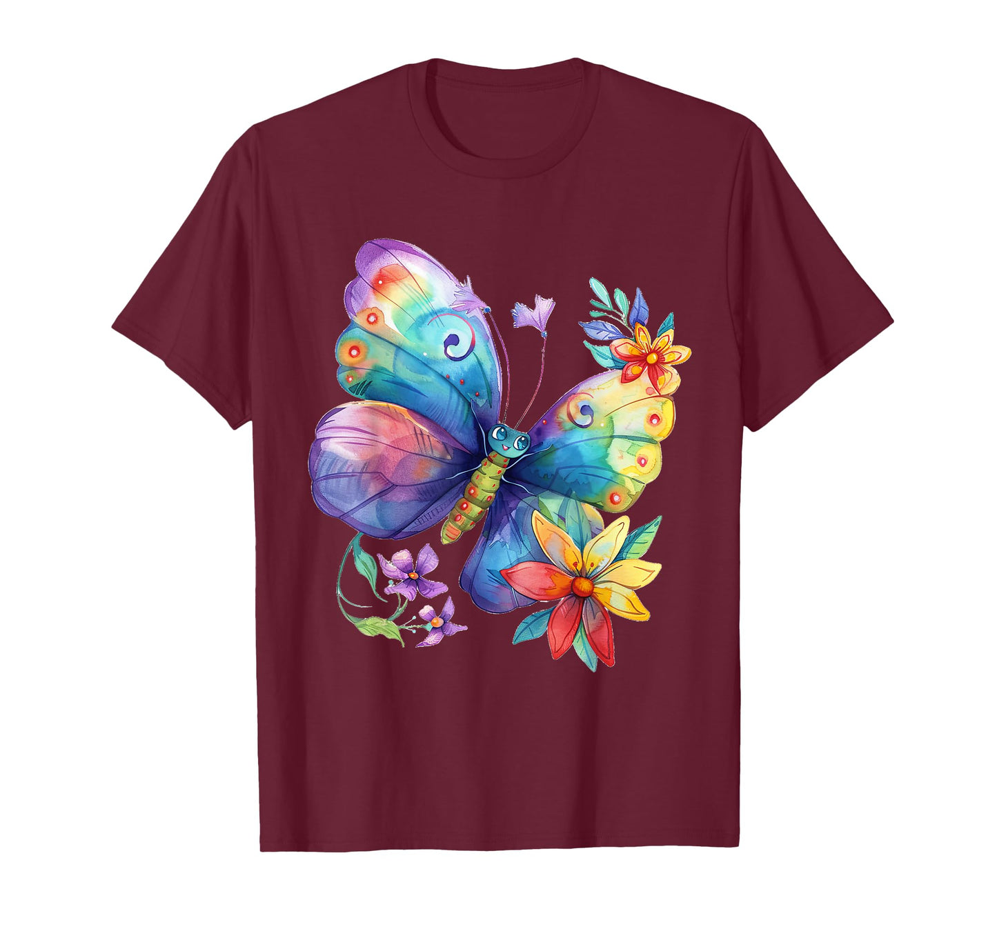 butterfly with flowers cute butterflies nature daughter T-Shirt