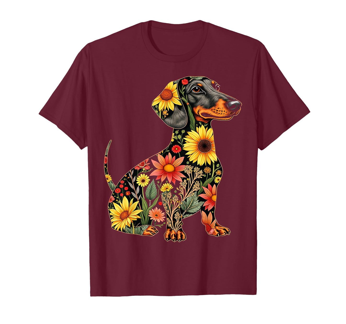 Floral Dachshund T-Shirt