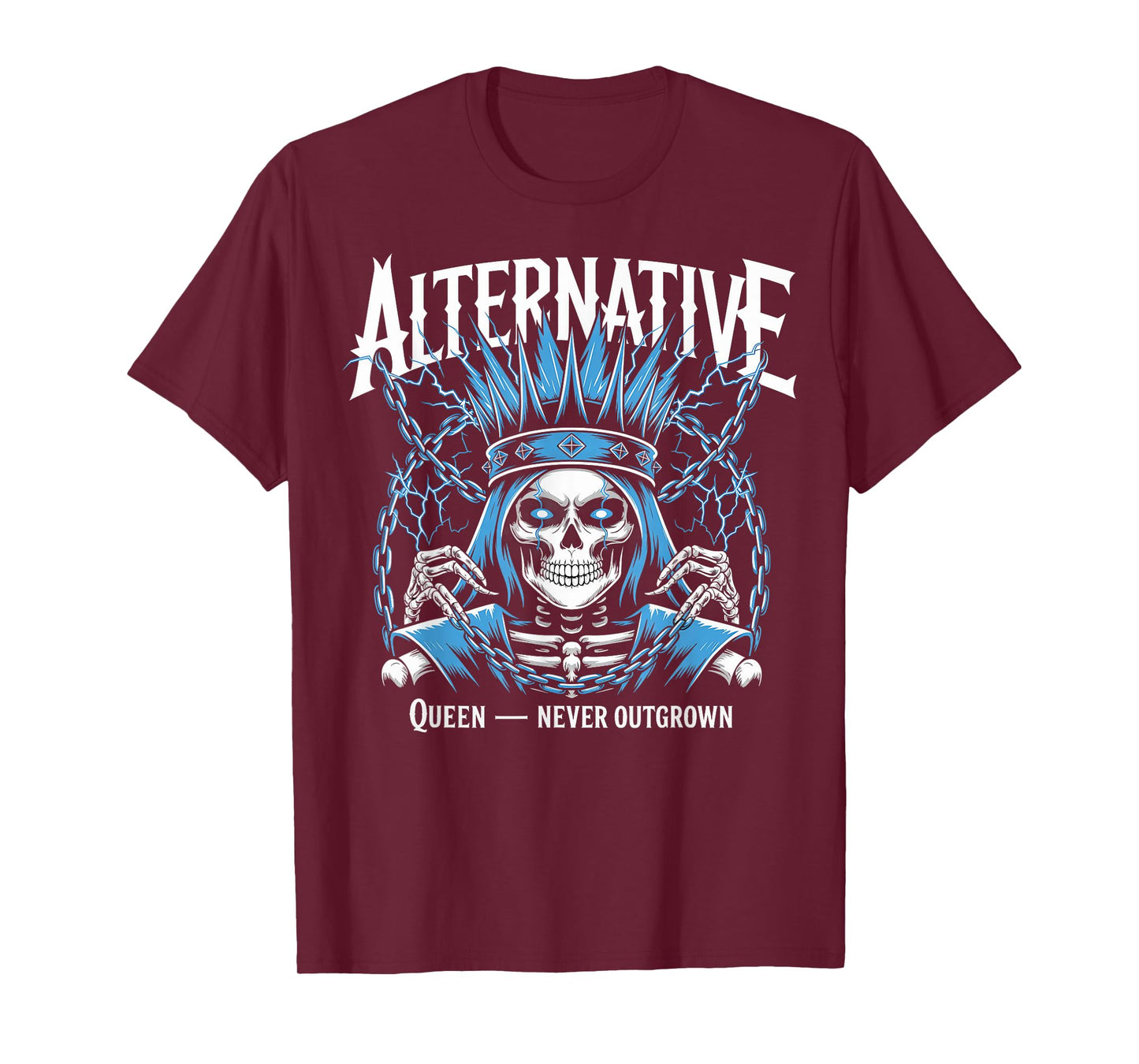 Alternative Queen Never Outgrown Skeleton Art T-Shirt