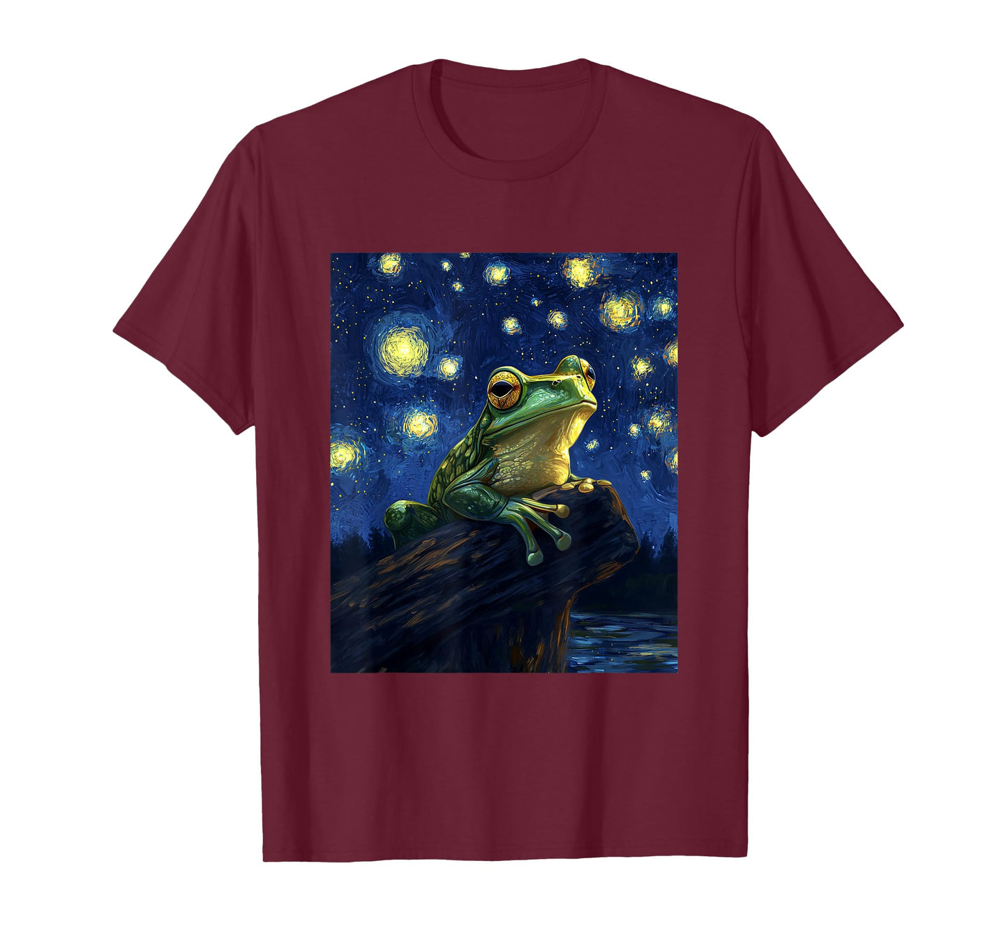 Funny Frog Graphic - Van Gogh Style - Starry Night T-Shirt