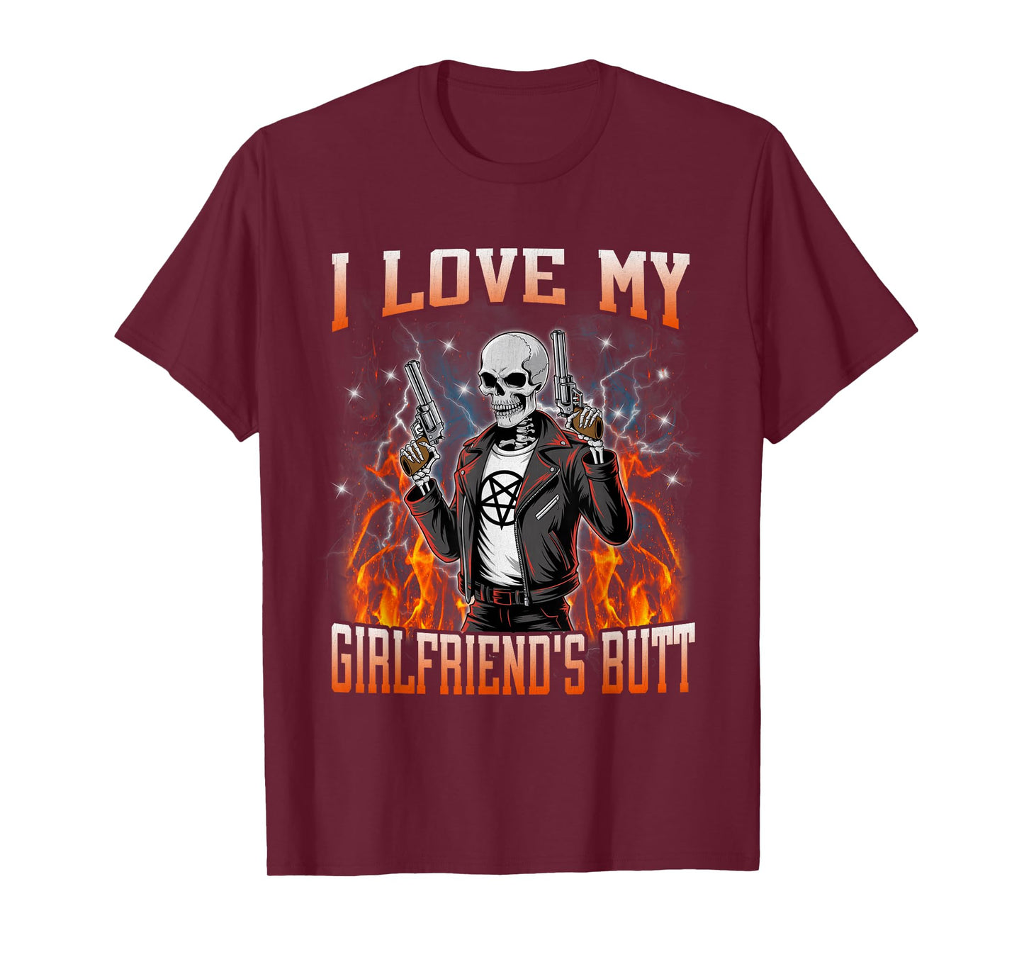 I Love My Girlfriend's Butt Funny Skeleton Meme Bootleg T-Shirt