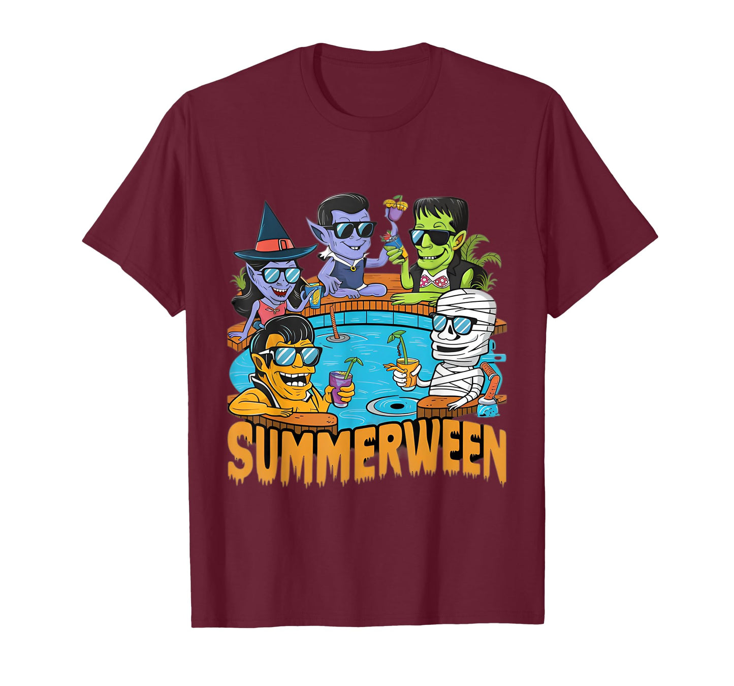 Summerween Halloween Spooky Monster T-Shirt for Men Women Kids