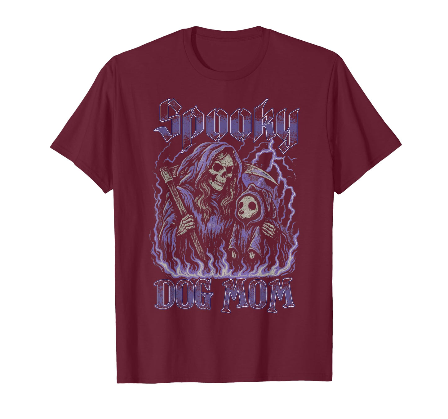 Spooky Dog Mom Spooky Skeleton Dog Mom Halloween Retro T-Shirt