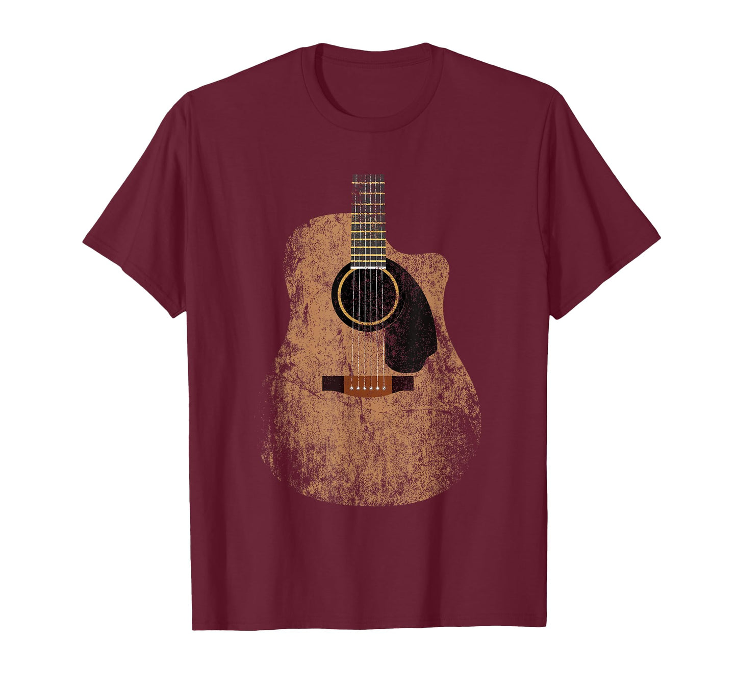 Vintage Guitar Distressed Acoustic Guitar Guitarist Player T-Shirt