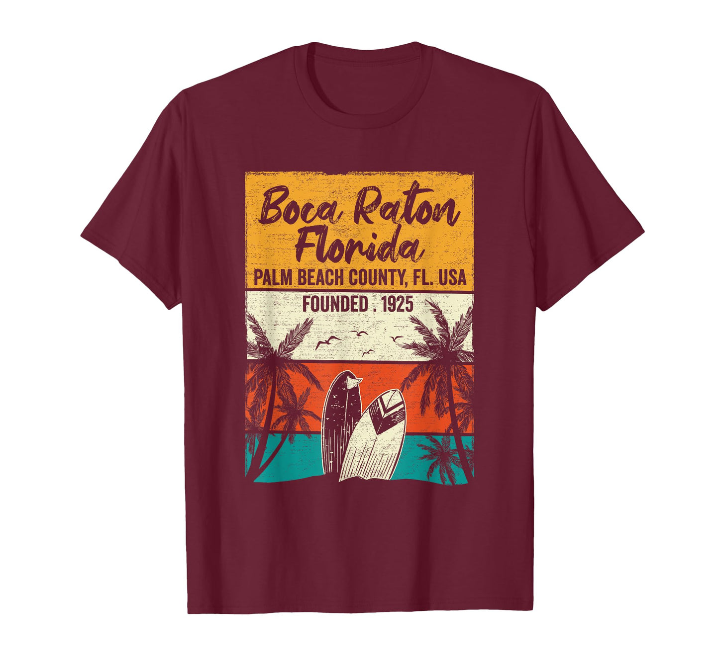 Retro Boca Raton FL Vintage Florida Men Women Kids T-Shirt