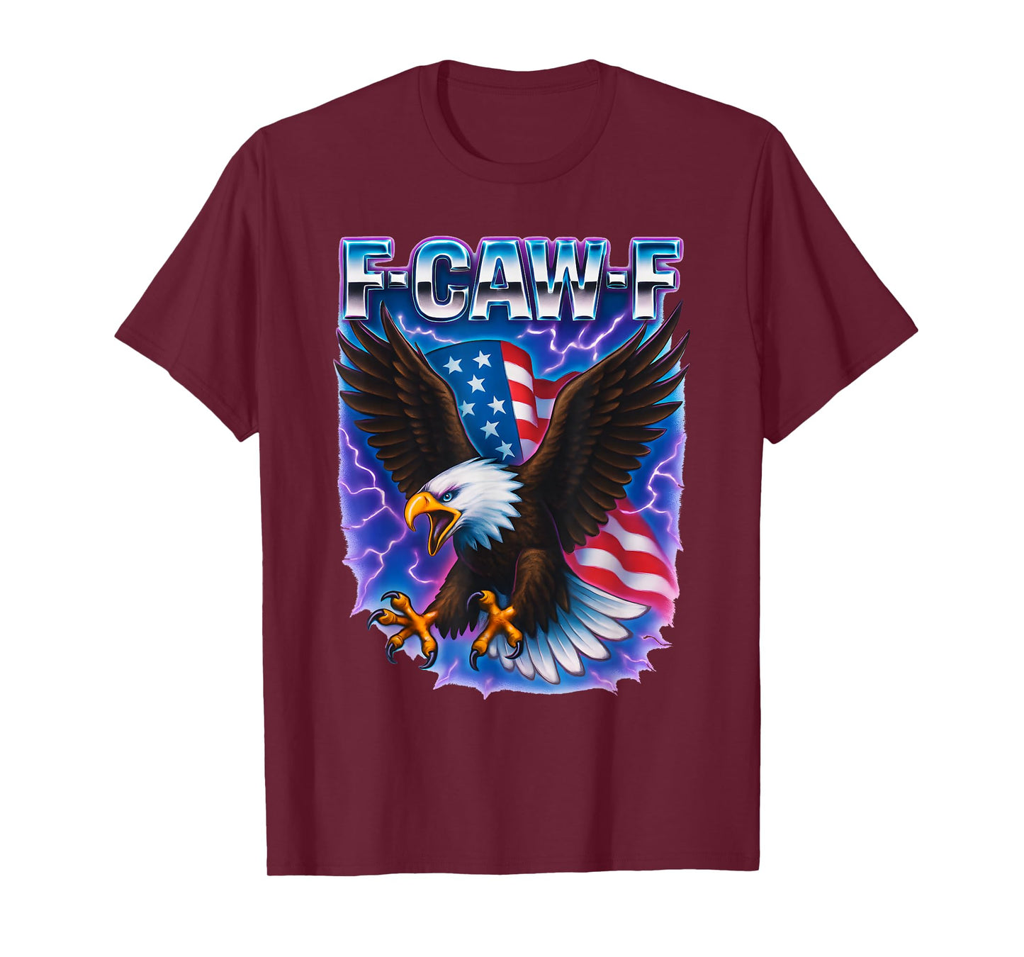 Bald Eagle F-Caw-F Funny 4th of July Adult Humor T-Shirt