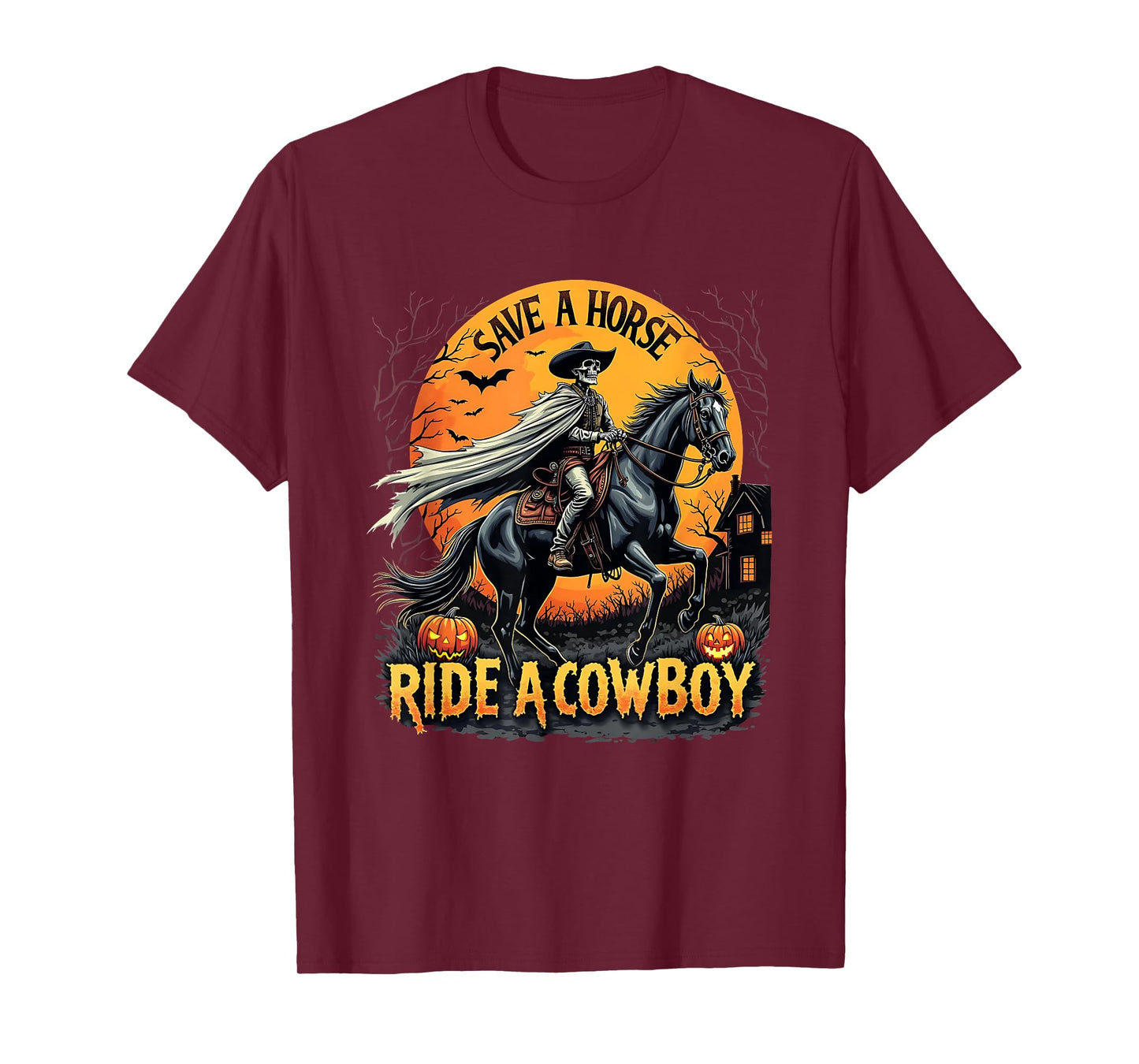Ride A Cowboy Halloween Skeleton T-Shirt